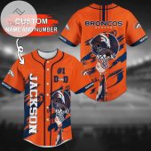 NFL Denver Broncos Custom Name Number Orange #1 Baseball Jersey