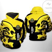 NBA Denver Nuggets Black Yellow Skull Pullover Hoodie V2