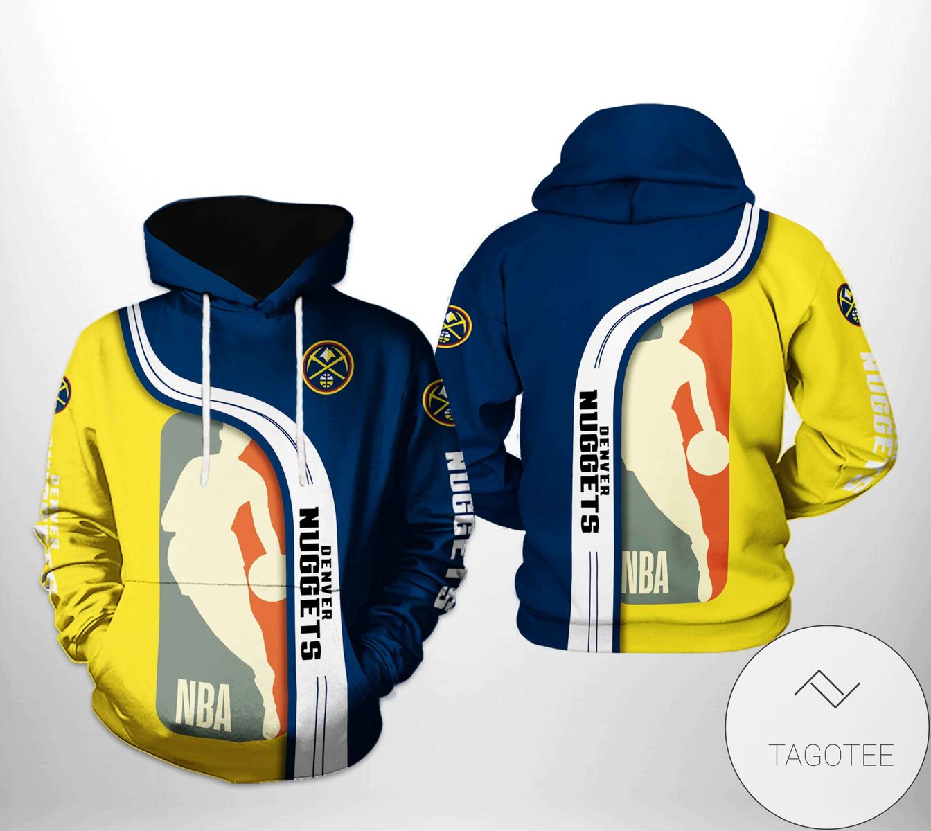 NBA Denver Nuggets Blue Yellow Highway Pullover Hoodie NBA Denver Nuggets Blue Yellow Highway Pullover Hoodie