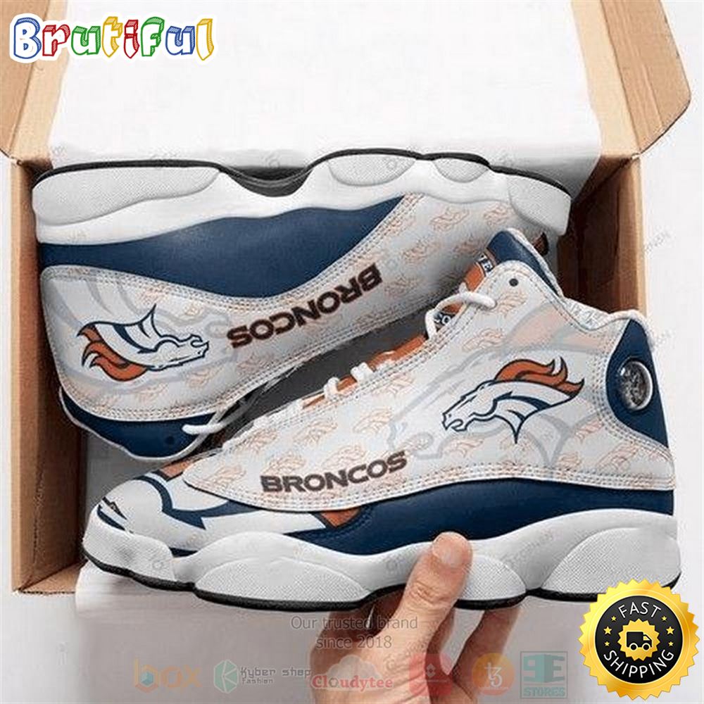 Denver Broncos Nfl Teams Whie Blue Air Jordan 13 Shoes Denver Broncos Nfl Teams Whie Blue Air Jordan 13 Shoes