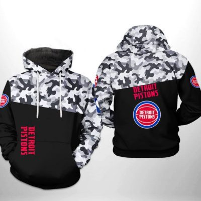 NBA Detroit Pistons Black Camo Pullover Hoodie