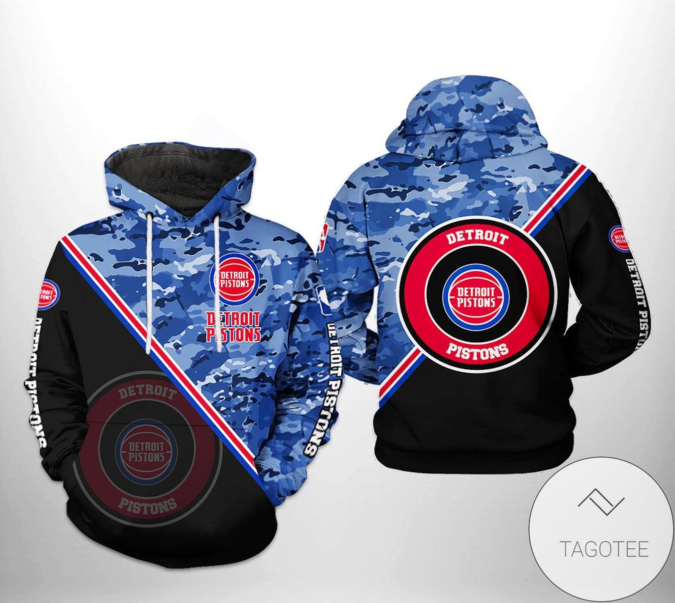 NBA Detroit Pistons Black Blue Camo Pullover Hoodie NBA Detroit Pistons Black Blue Camo Pullover Hoodie
