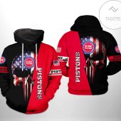 NBA Detroit Pistons US Flag Punisher Skull Pullover Hoodie