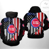 NBA Detroit Pistons US Flag Scratch Pullover Hoodie