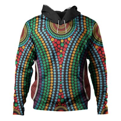Australia Dot Painting Inspired Aboriginal Hoodie - Aboriginal Style Dot Hoodie