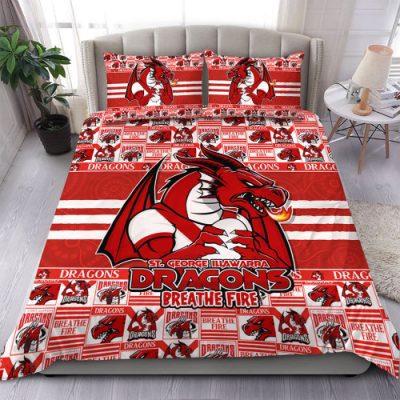 St. George Illawarra Dragons Bedding Set Champion?s Pride Comic Style