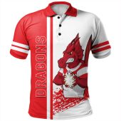 St. George Illawarra Dragons Polo Shirt - St. George Illawarra Dragons Mascot Quater Style