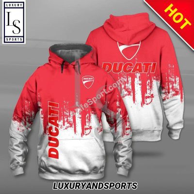 Ducati Red White Pullover Hoodie