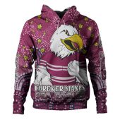 Manly Warringah Sea Eagles Hoodie - Aboriginal Inspired Dot Painting Style Hoodie