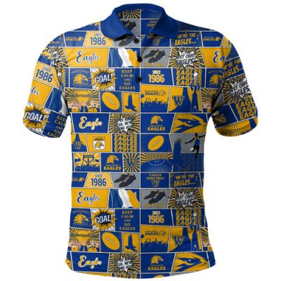 West Coast Eagles Polo Shirt Legacy Of The Pride Comic Style