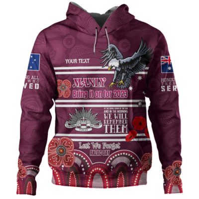 Manly Warringah Sea Eagles Anzac Custom Hoodie - Manly Bring it on 2023 Hoodie