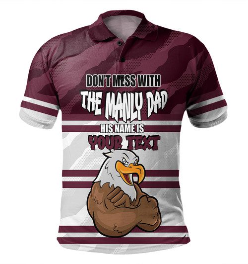 Manly Warringah Sea Eagles Father's Day Polo Shirt - Screaming Dad and Crazy Fan Manly Warringah Sea Eagles Father's Day Polo Shirt - Screaming Dad and Crazy Fan