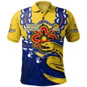 Parramatta Eels Polo Shirt Aboriginal Inspired Naidoc Symbol Pattern