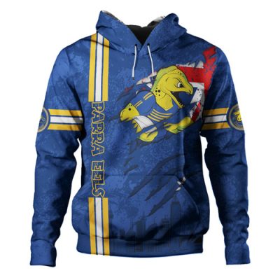 Parramatta Eels Hoodie - Happy Australia Day Flag Scratch Style