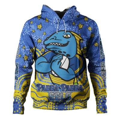 Parramatta Eels Custom Hoodie - Custom With Aboriginal Inspired Style Of Dot Painting Patterns  Hoodie