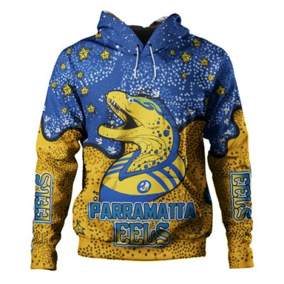 Parramatta Eels Custom Hoodie - Team With Dot And Star Patterns For Tough Fan Hoodie