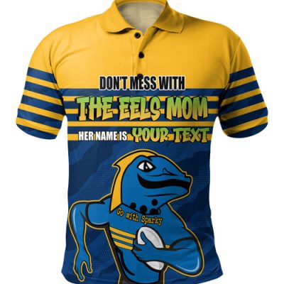 Parramatta Eels Mother's Day Polo Shirt - Screaming Mom and Crazy Fan