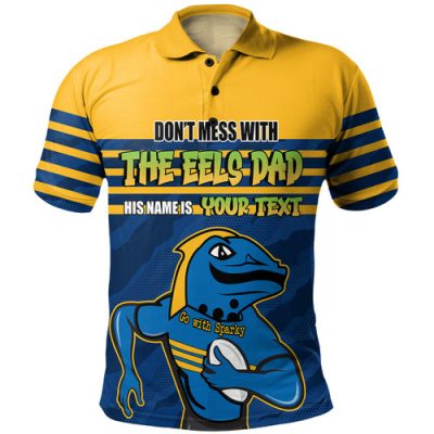 Parramatta Eels Father's Day Polo Shirt - Screaming Dad and Crazy Fan