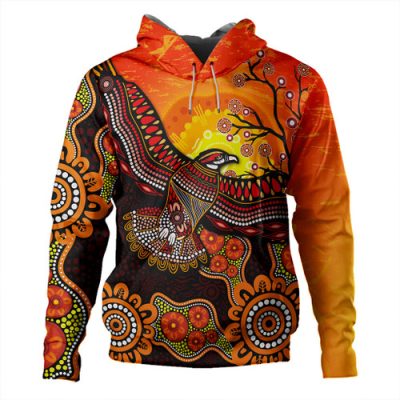 Australia Hoodie Eagle Aboriginal Dot Painting Traditional