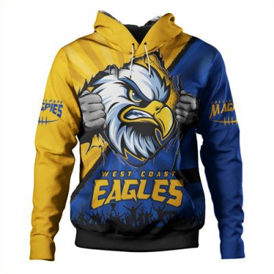 West Coast Eagles Hoodie Breaking Through Fan Design