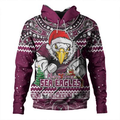 Manly Warringah Sea Eagles Hoodie Aboriginal Xmas Special Ugly Christmas Style