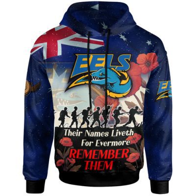 Parramatta Eels Hoodie - Custom Remember Them Red Poppy Flowers Hoodie