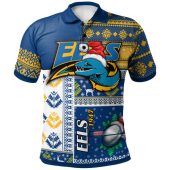 Parramatta Eels Polo Shirt - Custom Christmas Snowflakes Parramatta Eels Mascot Polo Shirt