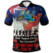 Penrith Panthers Polo Shirt - Custom Remember Them Red Poppy Flowers Polo Shirt