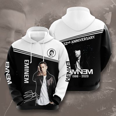 Eminem Black White Pullover Hoodie
