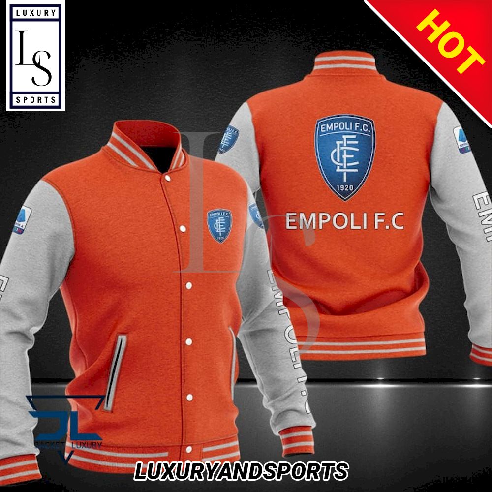 Empoli FC Orange White Baseball Jacket Empoli FC Orange White Baseball Jacket