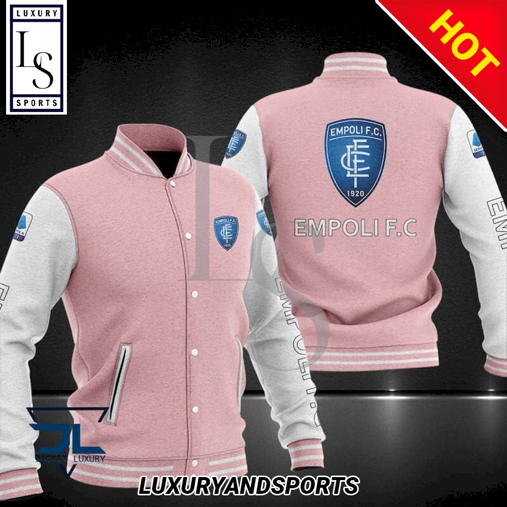 Empoli FC Pink White Baseball Jacket Empoli FC Pink White Baseball Jacket