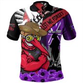 Essendon Polo Shirt ANZAC Day Honor Purple Valor And Spirit