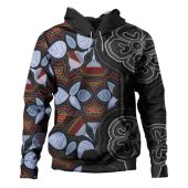 Australia Aboriginal Hoodie - Eucalyptus Seamless Pattern In Aboriginal Dot Art Hoodie