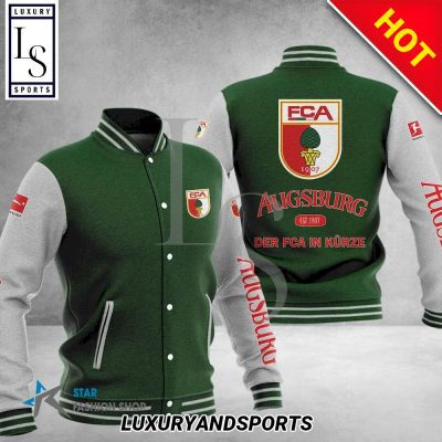 FC Augsburg Dark Green White Baseball Jacket