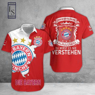 Bayern Munich Red White Scratch Hawaiian Shirt