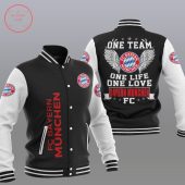 Bayern Munich Black One Team Baseball Jacket
