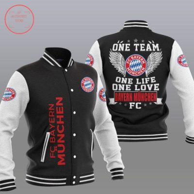 Bayern Munich Black One Team Baseball Jacket