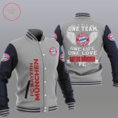 Bayern Munich Grey One Team Baseball Jacket