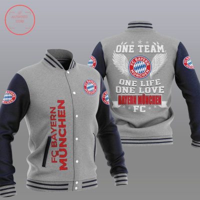 Bayern Munich Grey One Team Baseball Jacket