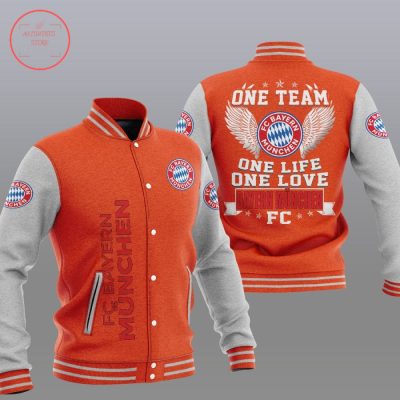 Bayern Munich Orange One Team Baseball Jacket