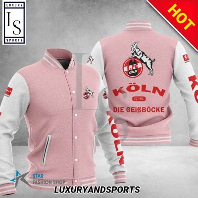 1. FC K?ln Pink White Baseball Jacket