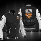 FC Lorient Black White Baseball Jacket