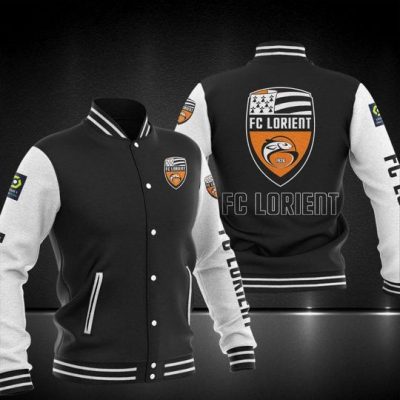 FC Lorient Black White Baseball Jacket