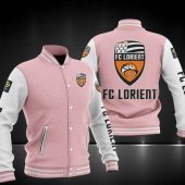 FC Lorient Pink White Baseball Jacket