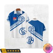 FC Schalke 04 Bundesliga Blue White Hawaiian Shirt