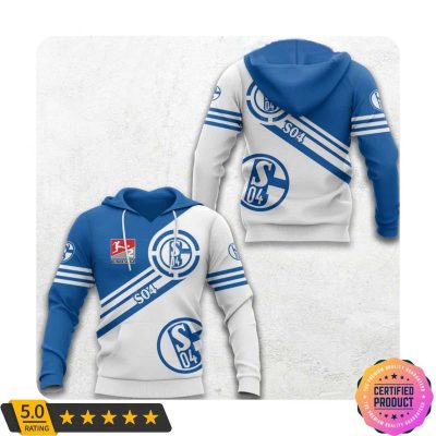FC Schalke 04 Bundesliga Blue White Pullover Hoodie