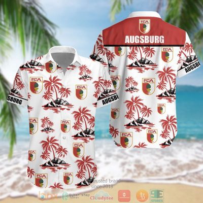 FC Augsburg Coconut Tree Hawaiian Shirt