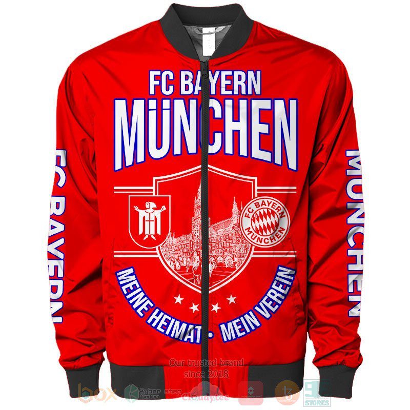Bayern Munich Red Mia San Mia Bomber Jacket