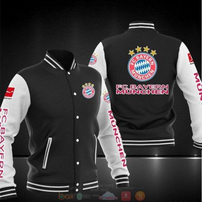 Bayern Munich Black Baseball Jacket