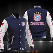 Bayern Munich Navy Blue Baseball Jacket